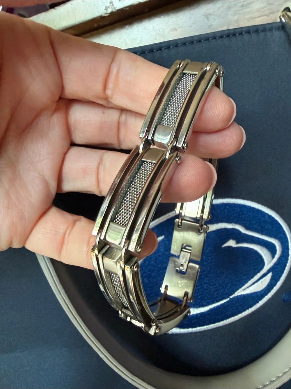 Beaux BIJOUX Men's Stainless Steel Link Bracelet - matte & polished link